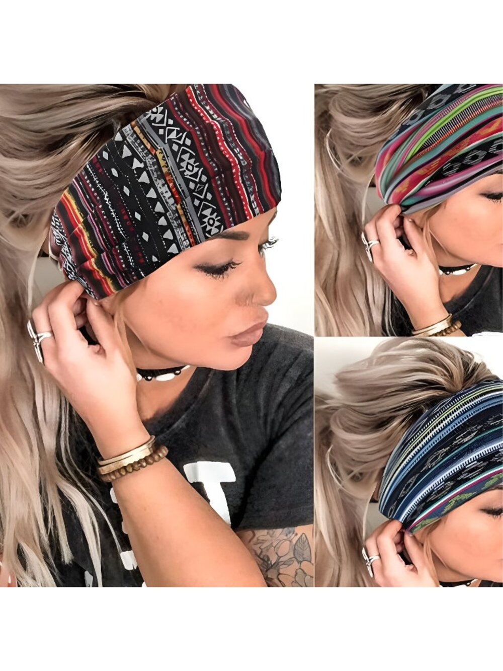 Boho Headbands Knot Hair Band Elastic Turban Stretch Leopard Twist Head Wraps